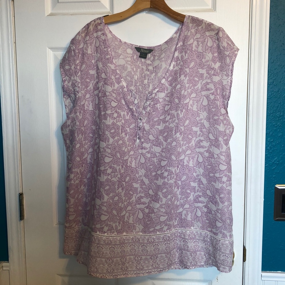 Size 3X Natural cotton blouse